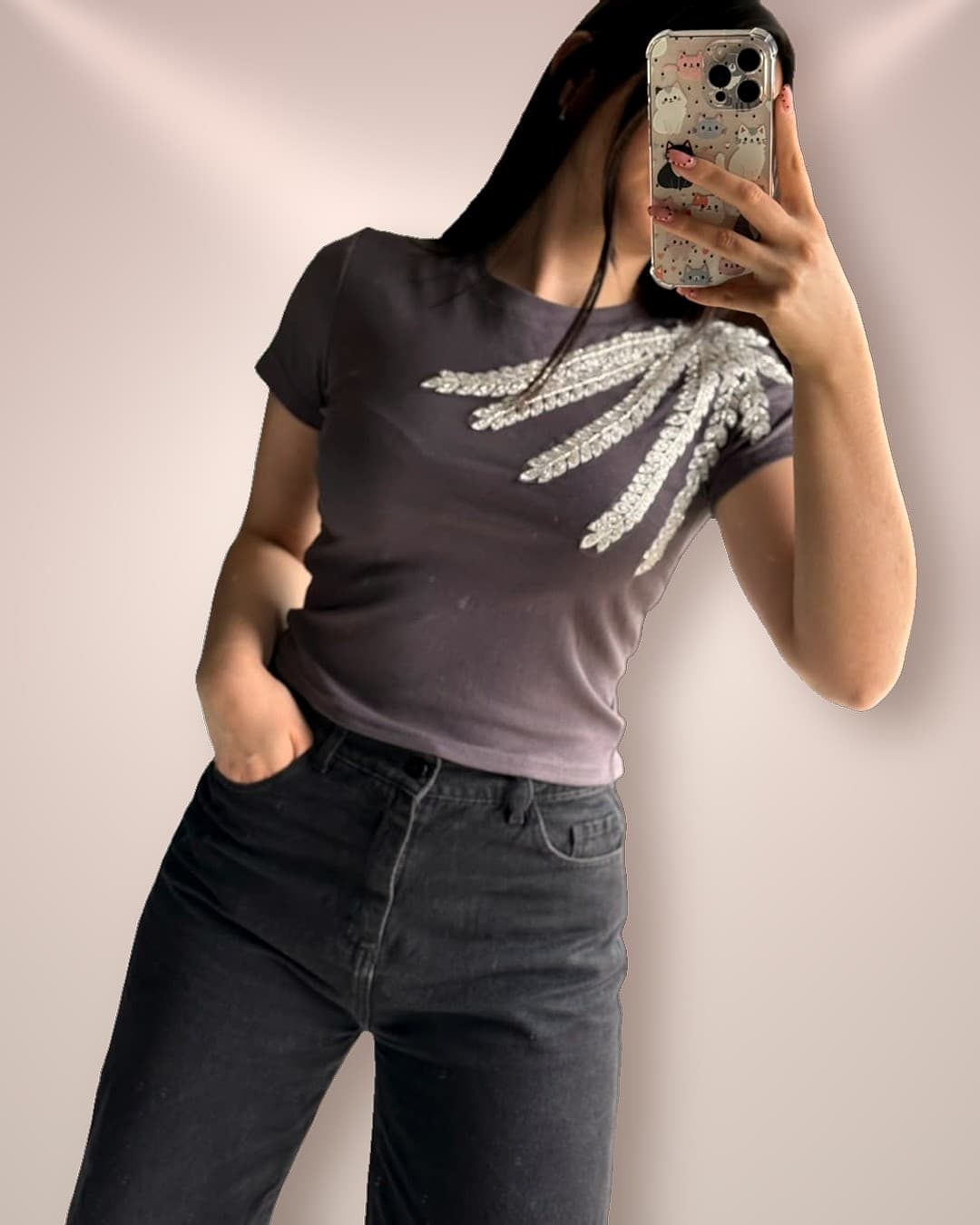 Remera con aplique