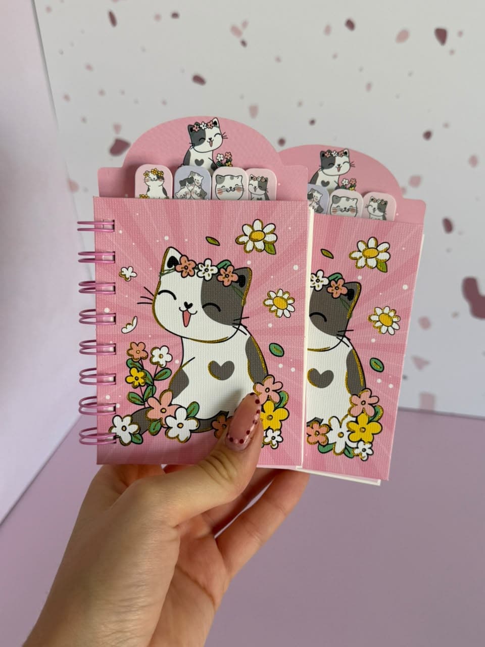 Mini anotador gatitos rosa