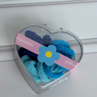 Cajita corazón colitas azules